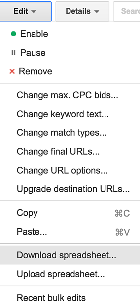 Adwords - Download Keyword Report