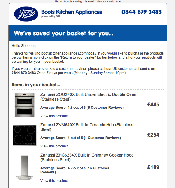 Email Marketing Automation - Abandoned Cart Reminder