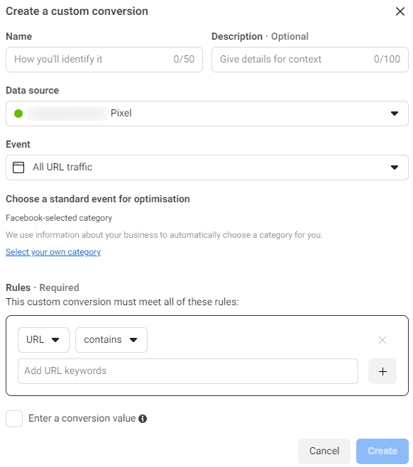 Facebook Custom Conversions