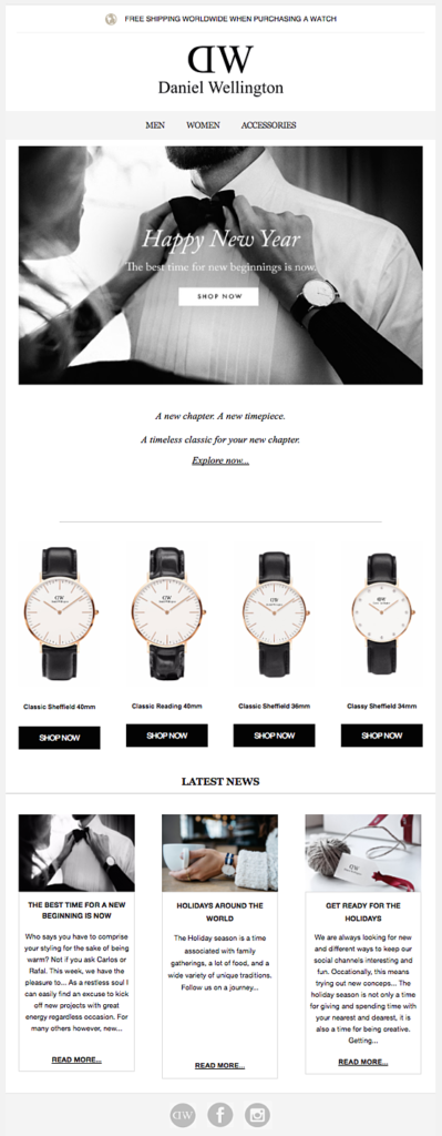 Holiday Email Campaigns - holiday spirit going after Christmas