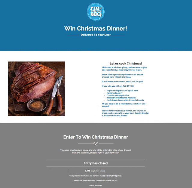 holiday giveaway on social media