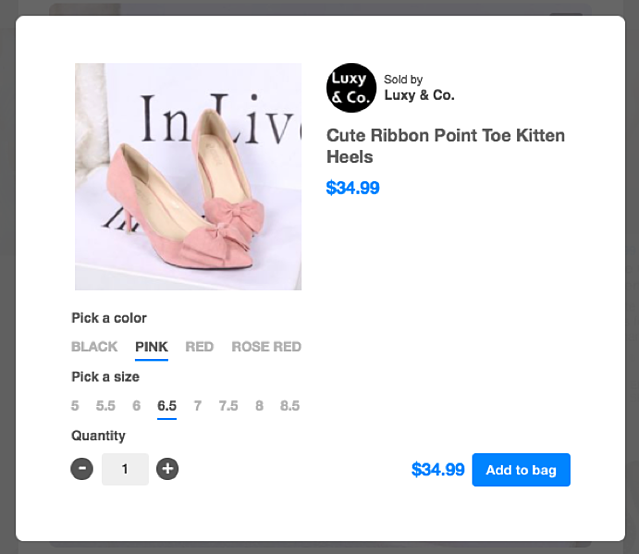 Pinterest’s integrated shopping cart